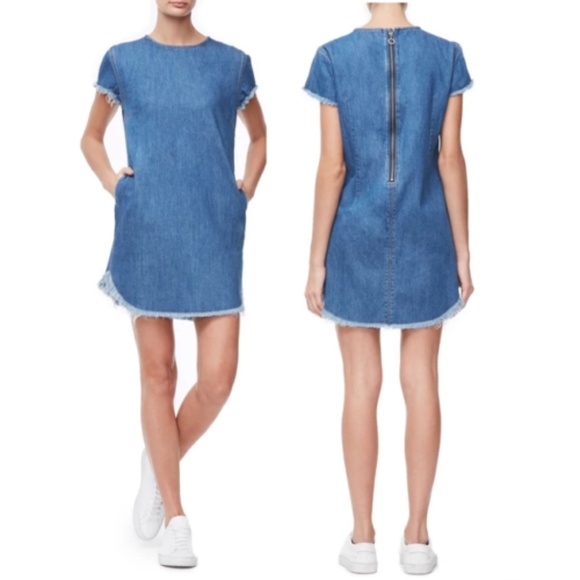 American Denim Frayed Tshirt Mini Dress 